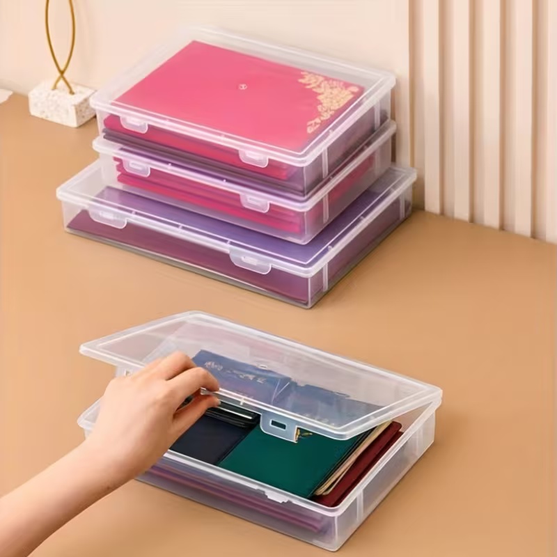 File Cabinet - 1Pc/Transparent File Storage Box, Stackable Storage
