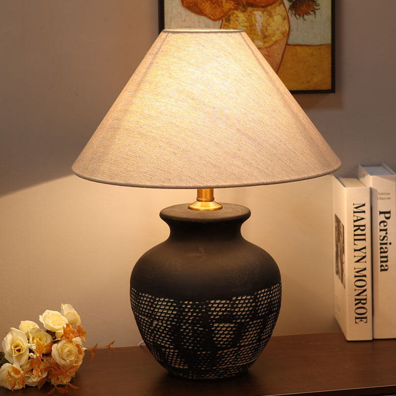 Desk Lamp - New Chinese-style wabi wind bedside lamp