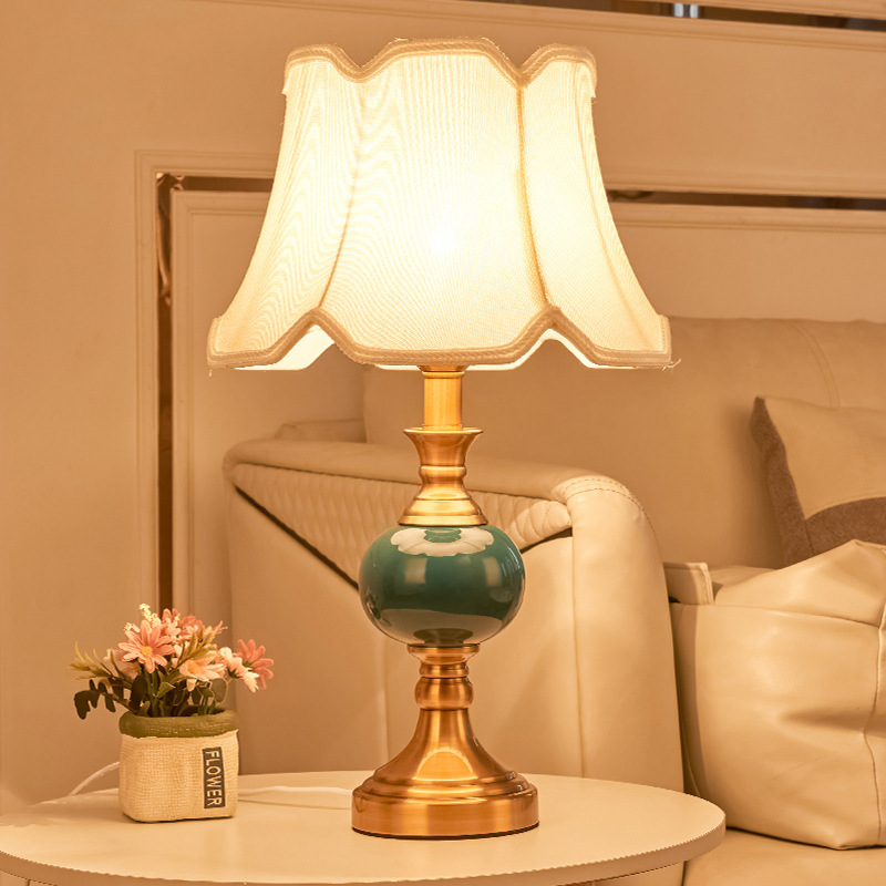 Desk Lamp - American retro bedroom bedside lamp creative