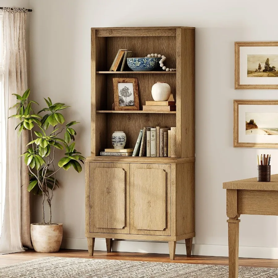 72.8 Tall Bookshelf with Doors - Bookshelf ulasan dan harga
