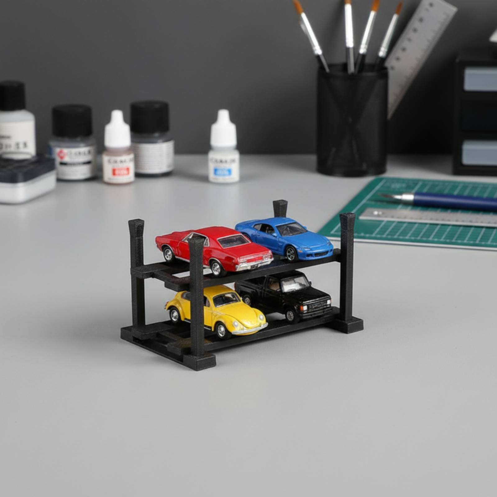 Model Car Display Rack Double- - Standing Desk ulasan dan harga