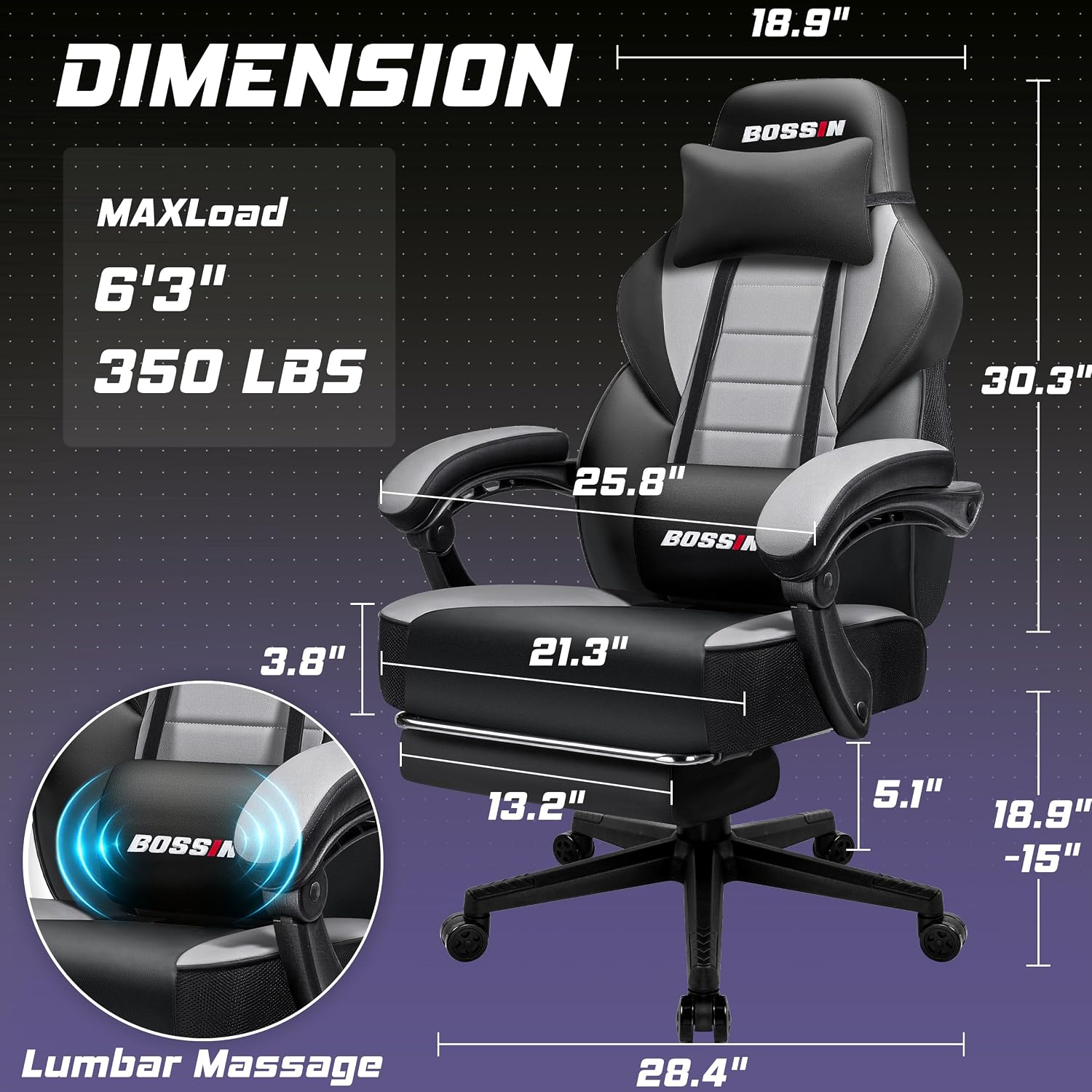 Gaming Chair with Massage, Erg - Office Chair Cushion ulasan dan harga